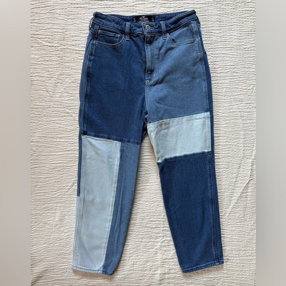 Hollister Women's Ultra High Rise Patchwork Jeans - Vintage Stretch Mom Jean